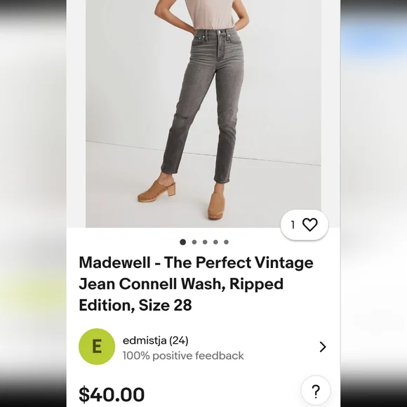 Madewell Vintage women size 27  skinny Jeans-grey - Picture 14 of 15